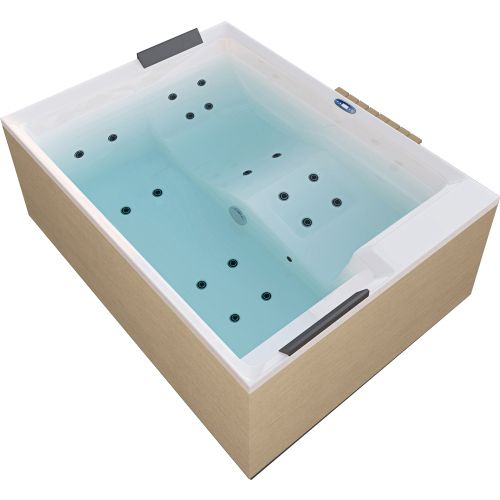 Sanotechnik - ZADAR OUTDOOR WHIRLPOOL white inkl. Abdeckung und Stiege 190x140x70 cm