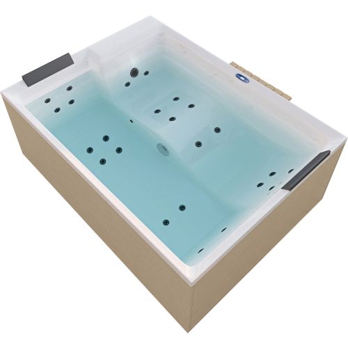 Sanotechnik - ZADAR OUTDOOR WHIRLPOOL white inkl. Abdeckung und Stiege 190x140x70 cm