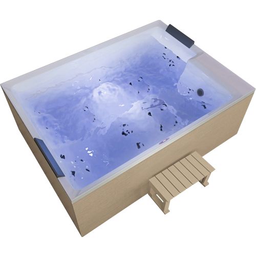 Sanotechnik - ZADAR OUTDOOR WHIRLPOOL white inkl. Abdeckung und Stiege 190x140x70 cm