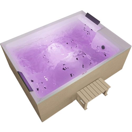 Sanotechnik - ZADAR OUTDOOR WHIRLPOOL white inkl. Abdeckung und Stiege 190x140x70 cm