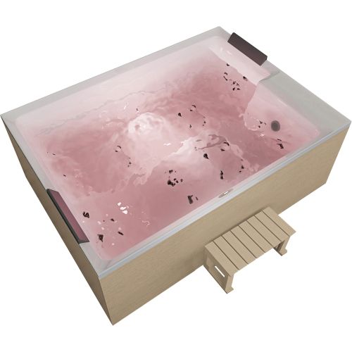 Sanotechnik - ZADAR OUTDOOR WHIRLPOOL white inkl. Abdeckung und Stiege 190x140x70 cm