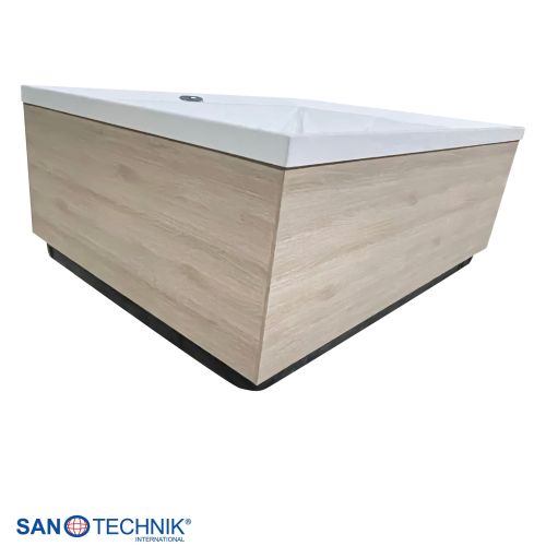 Sanotechnik - Vanjski masažni bazen ZADAR - bijeli 190x140x70 cm, uključujući pokrov i stepenice