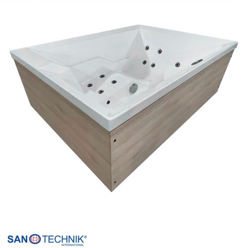 Sanotechnik - Vanjski masažni bazen ZADAR - bijeli 190x140x70 cm, uključujući pokrov i stepenice