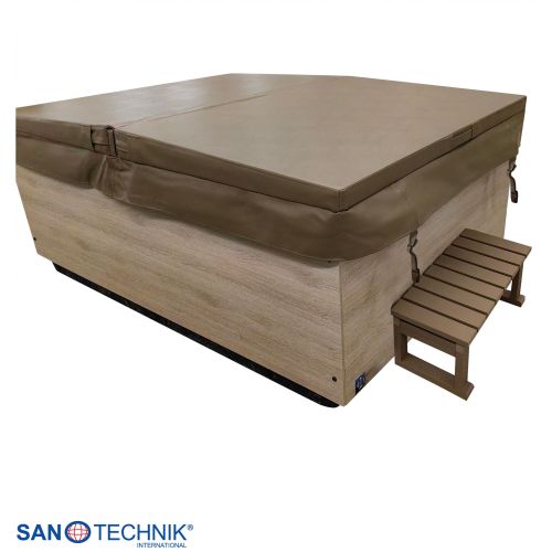 Sanotechnik - Vanjski masažni bazen ZADAR - bijeli 190x140x70 cm, uključujući pokrov i stepenice