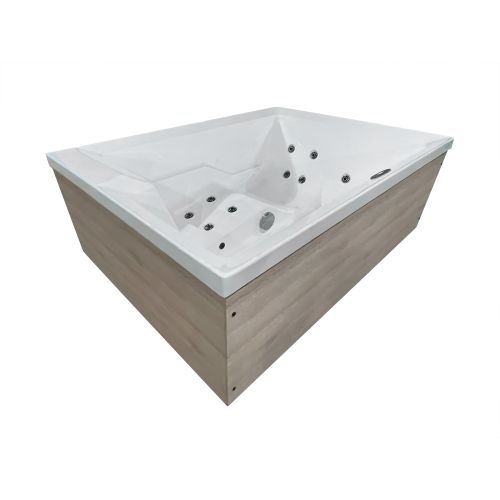 Sanotechnik - ZADAR OUTDOOR WHIRLPOOL white inkl. Abdeckung und Stiege 190x140x70 cm