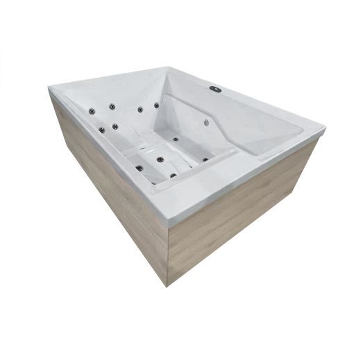 Sanotechnik - ZADAR OUTDOOR WHIRLPOOL white inkl. Abdeckung und Stiege 190x140x70 cm
