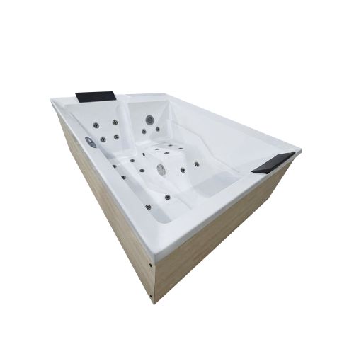 Sanotechnik - ZADAR OUTDOOR WHIRLPOOL white inkl. Abdeckung und Stiege 190x140x70 cm