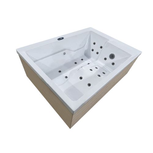Sanotechnik - ZADAR OUTDOOR WHIRLPOOL white inkl. Abdeckung und Stiege 190x140x70 cm