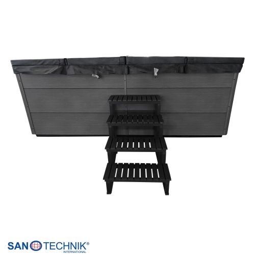 Sanotechnik - Masažni bazen za plivanje VALENCIA, bijeli s poklopcem i stepenicama 400x220x126 cm