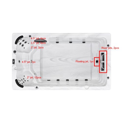 OUTDOORPOOL SWIMSPA +AD +ST IBIZA sterling silver 400x228x131 cm
