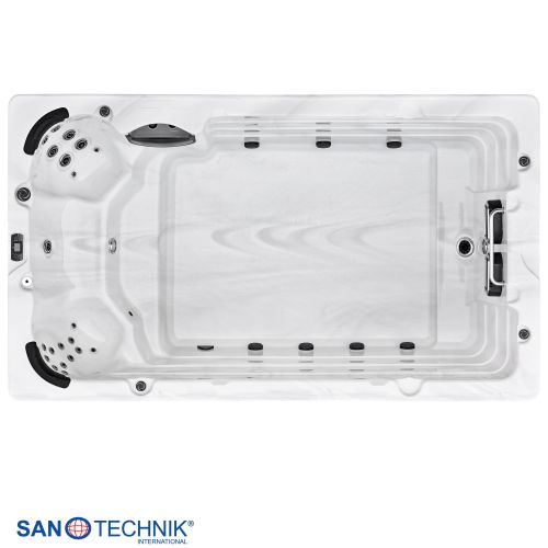 Sanotechnik - Plavalni masažni bazen IBIZA srebrno bel 400x228x131 cm
