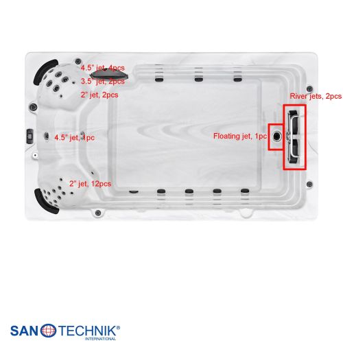Sanotechnik - Plavalni masažni bazen IBIZA srebrno bel 400x228x131 cm