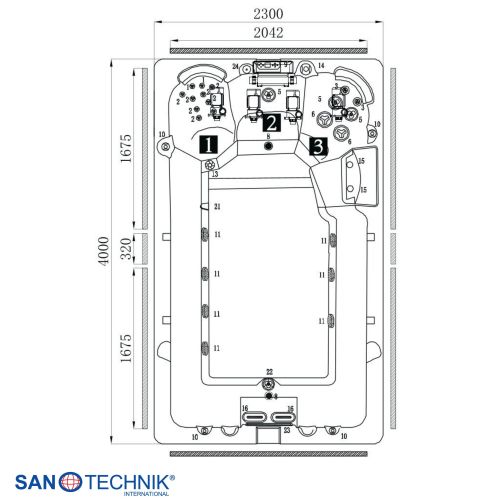 Sanotechnik - Plavalni masažni bazen IBIZA srebrno bel 400x228x131 cm