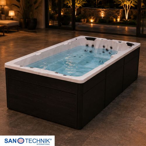 Sanotechnik - Plavalni masažni bazen MENORCA - Beli marmor 450x228x131 cm