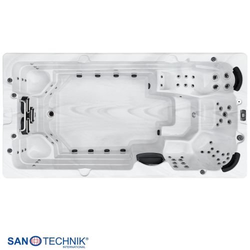 Sanotechnik - Plavalni masažni bazen MENORCA - Beli marmor 450x228x131 cm