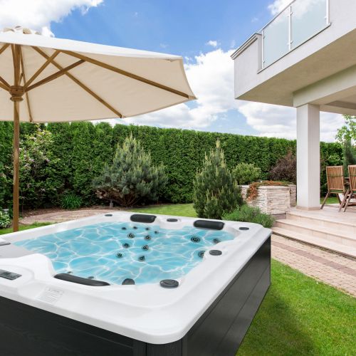 Sanotechnik - Zunanji masažni bazen FIJI - Beli marmor 210x160x80 cm