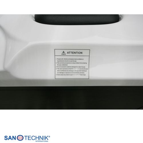 Sanotechnik - TAHITI OUTDOOR WHIRLPOOL white marble inkl. Abdeckung und Stiege 200x200x88 cm