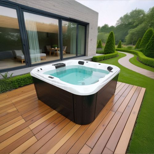 Sanotechnik - Zunanji masažni bazen TAHITI - Beli marmor 200x200x88 cm