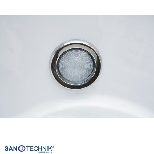 Sanotechnik - TIROL OUTDOOR WHIRLPOOL white marble inkl. Abdeckung und Stiege 210x210x80 cm