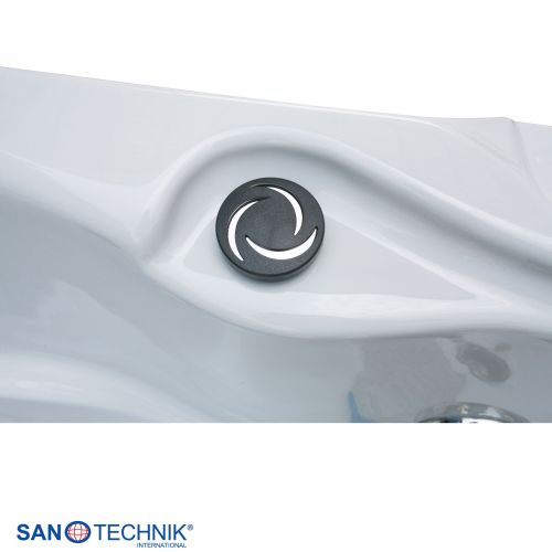 Sanotechnik - TIROL OUTDOOR WHIRLPOOL white marble inkl. Abdeckung und Stiege 210x210x80 cm