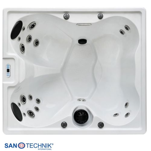 Sanotechnik - PALERMO OUTDOOR WHIRLPOOL white marble inkl. Abdeckung 180x160x76 cm