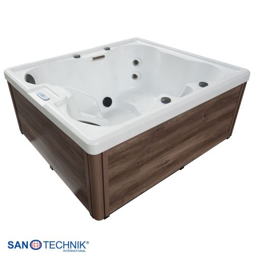 Sanotechnik - PALERMO OUTDOOR WHIRLPOOL white marble inkl. Abdeckung 180x160x76 cm