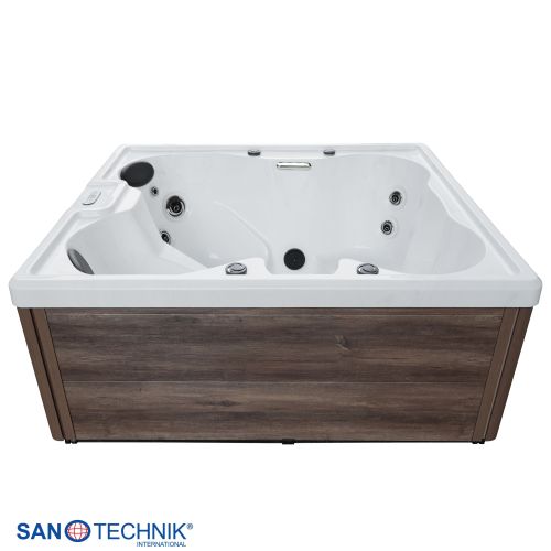Sanotechnik - PALERMO OUTDOOR WHIRLPOOL white marble inkl. Abdeckung 180x160x76 cm