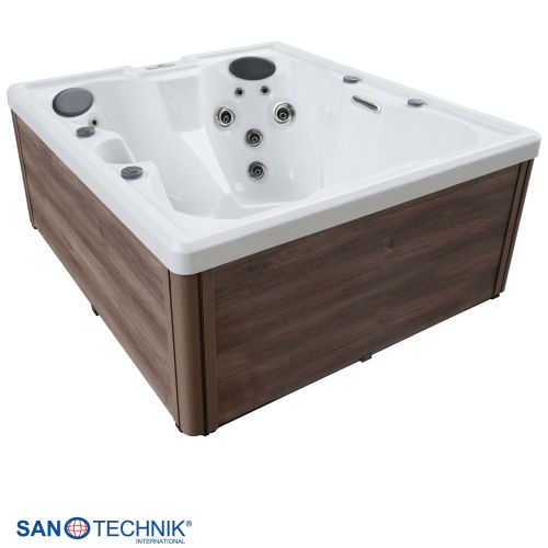 Sanotechnik - PALERMO OUTDOOR WHIRLPOOL white marble inkl. Abdeckung 180x160x76 cm