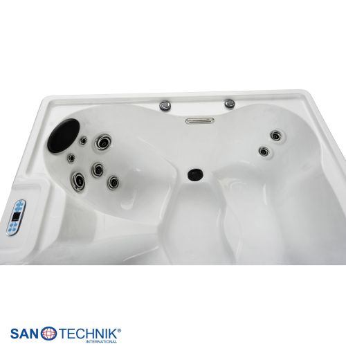 Sanotechnik - PALERMO OUTDOOR WHIRLPOOL white marble inkl. Abdeckung 180x160x76 cm