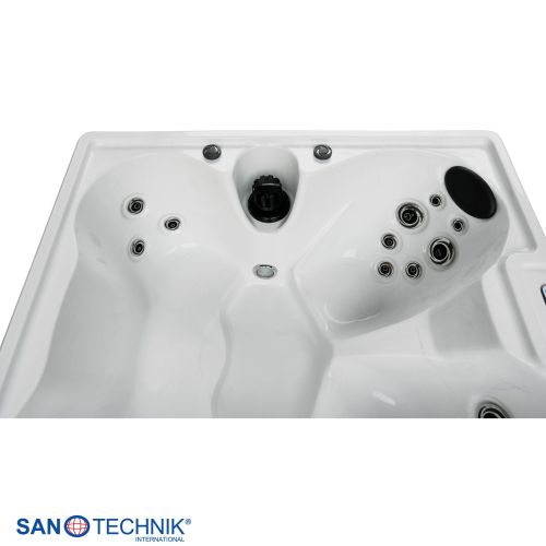 Sanotechnik - PALERMO OUTDOOR WHIRLPOOL white marble inkl. Abdeckung 180x160x76 cm