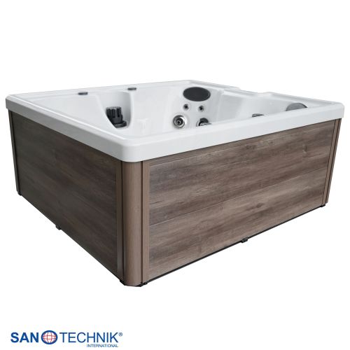 Sanotechnik - PALERMO OUTDOOR WHIRLPOOL white marble inkl. Abdeckung 180x160x76 cm