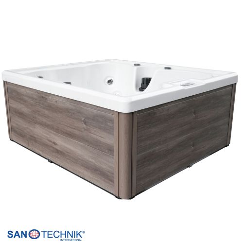 Sanotechnik - PALERMO OUTDOOR WHIRLPOOL white marble inkl. Abdeckung 180x160x76 cm