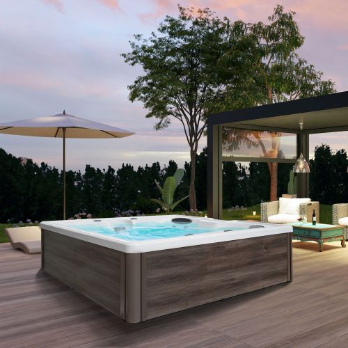 Sanotechnik - Zunanji masažni bazen PALERMO - Beli marmor 180x160x76 cm