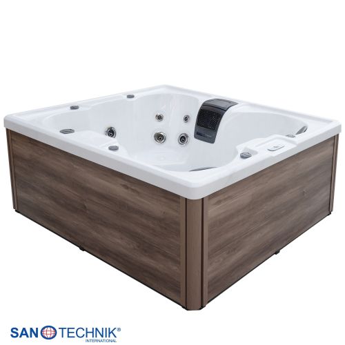 Sanotechnik - CATANIA OUTDOOR WHIRLPOOL white marble inkl. Abdeckung 210x180x82 cm