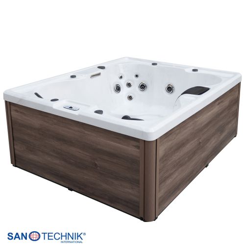Sanotechnik - CATANIA OUTDOOR WHIRLPOOL white marble inkl. Abdeckung 210x180x82 cm