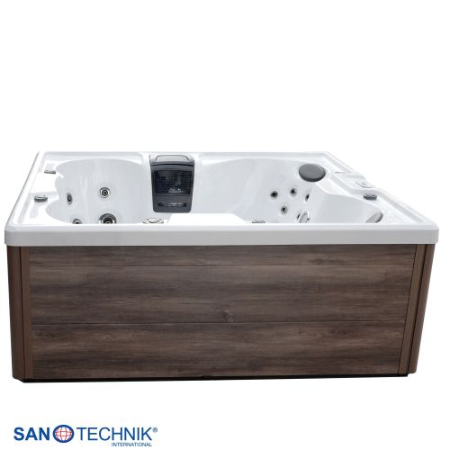 Sanotechnik - CATANIA OUTDOOR WHIRLPOOL white marble inkl. Abdeckung 210x180x82 cm