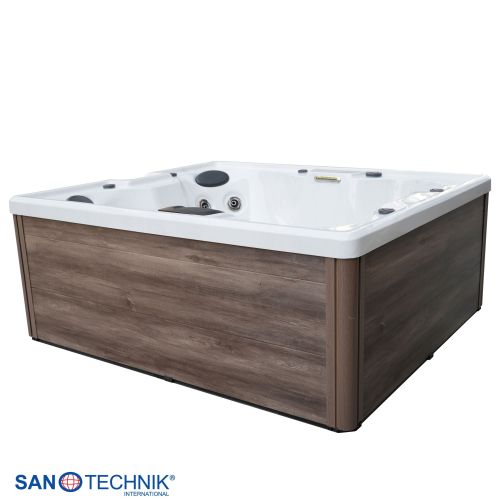 Sanotechnik - CATANIA OUTDOOR WHIRLPOOL white marble inkl. Abdeckung 210x180x82 cm