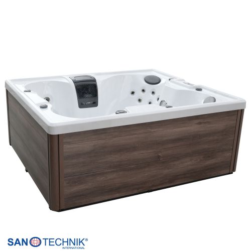 Sanotechnik - CATANIA OUTDOOR WHIRLPOOL white marble inkl. Abdeckung 210x180x82 cm