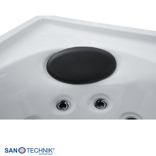 Sanotechnik - CATANIA OUTDOOR WHIRLPOOL white marble inkl. Abdeckung 210x180x82 cm