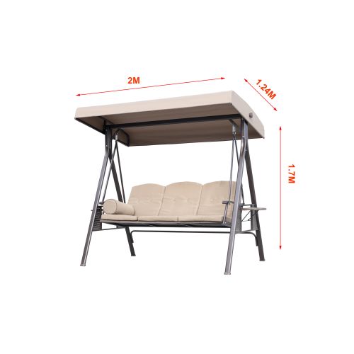 Hollywoodschaukel beige 200x124x170 cm