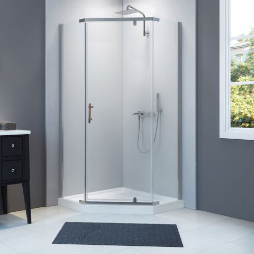 Pentagon shower cubicle 90x90x190cm chrome