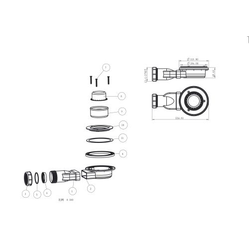 Sanotechnik - Sifon Slim Ø 90 mm