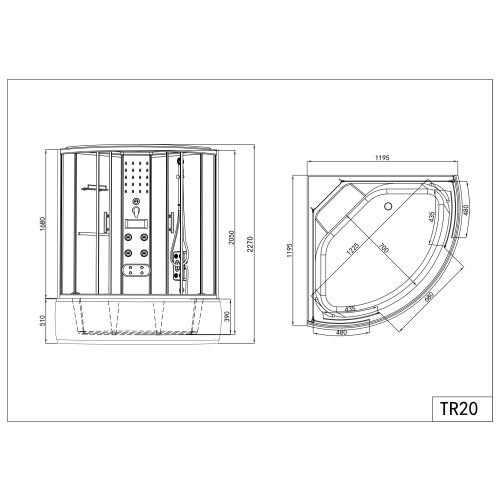 Sanotechnik - Komplettdk SALSA 120x120x227cm