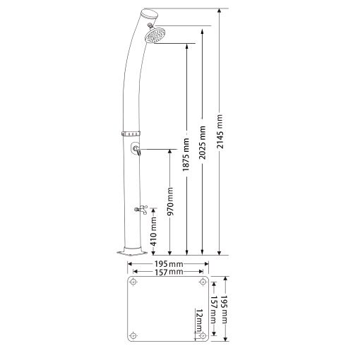 Solardusche schwarz 38L
