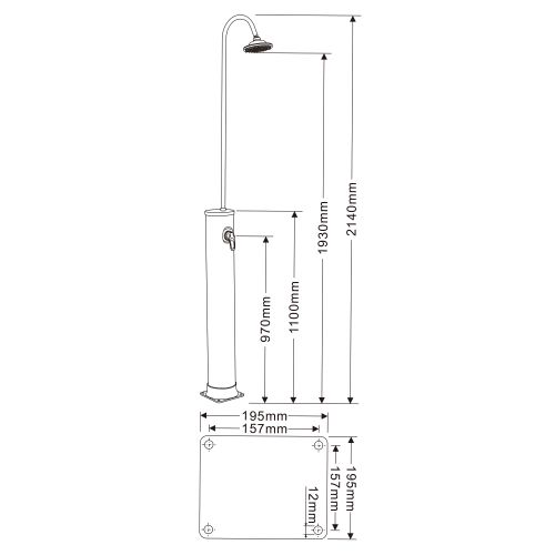 Solardusche schwarz/silber 20L
