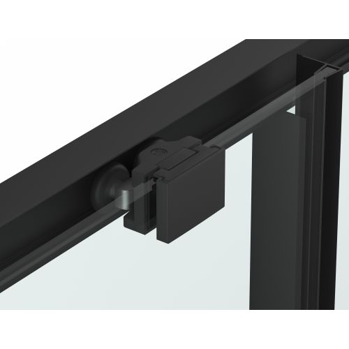 Sanotechnik - Eckdusche Schiebet.SLIMLINE 100x200cm schwarz Easy-Clean