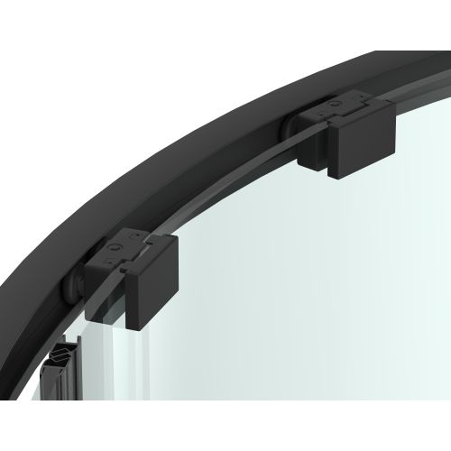 Sanotechnik - Rundduschkabine schwarz 100x100x200cm ESG Easy-Clean