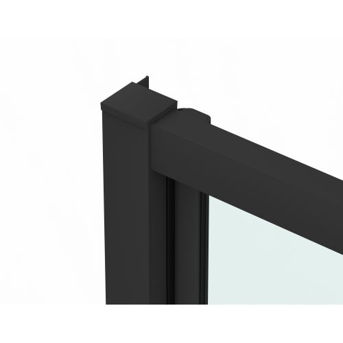 Sanotechnik - Falttür schwarz 78-82x200cm 6mm Easy-Clean