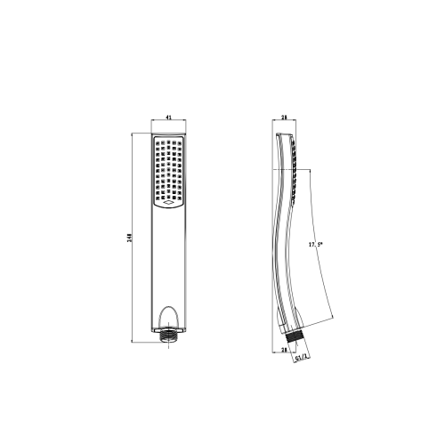 Sanotechnik - Ročna prha krom 1 funkcij