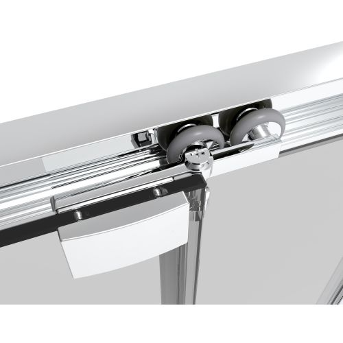 Sanotechnik - Eck-Duschkabine m Drehschiebetür schwarz 100x200 6mm ESG Easy-Clean/Easy-Mounting